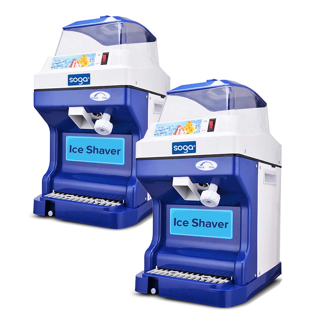 SOGA 2X Ice Shaver Commercial Electric Stainless Steel Ice Crusher Slicer Machine 180KG/h