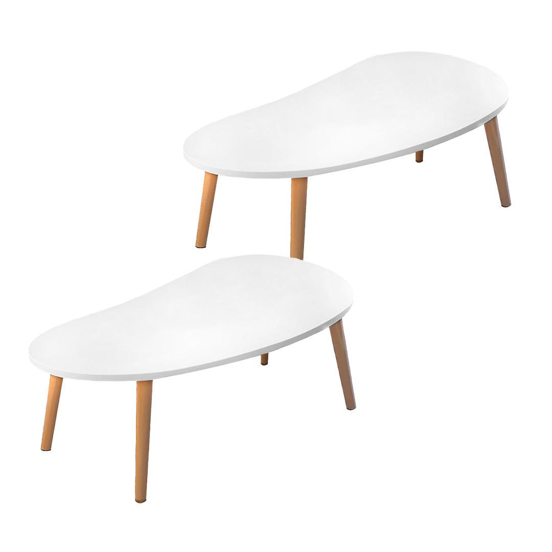 SOGA 2X 80x40cm White Living Room Nordic Coffee Table Simple Modern Home Style