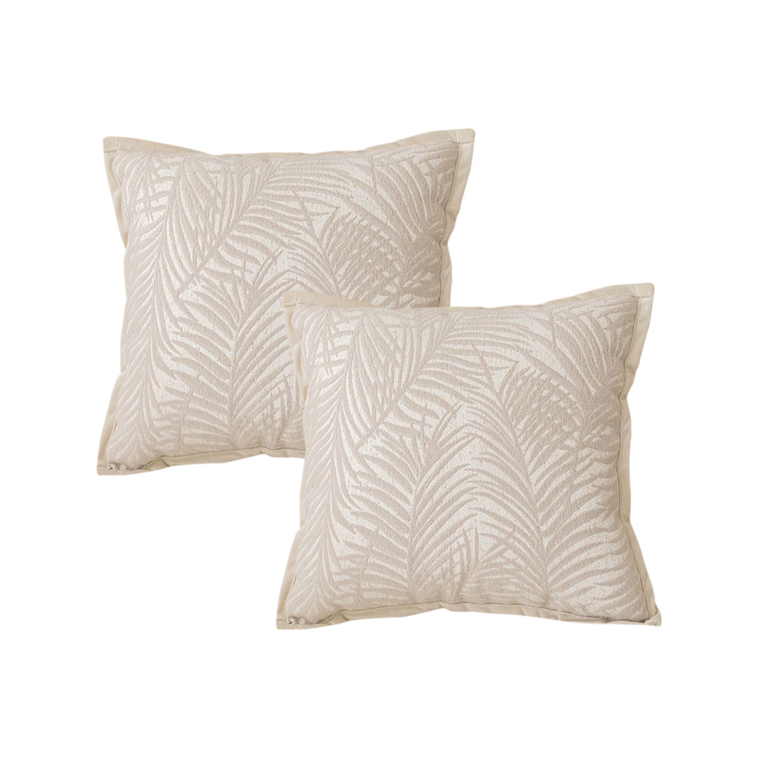 SOGA 2X 45cm Elegant Palm Leaf Texture & Jacquard Square Throw Pillow