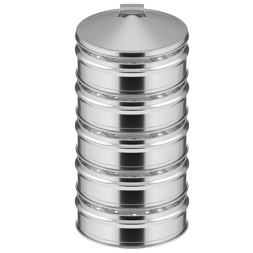 SOGA 5 Tier Stainless Steel Steamers With Lid Work inside of Basket Pot Steamers 28cm