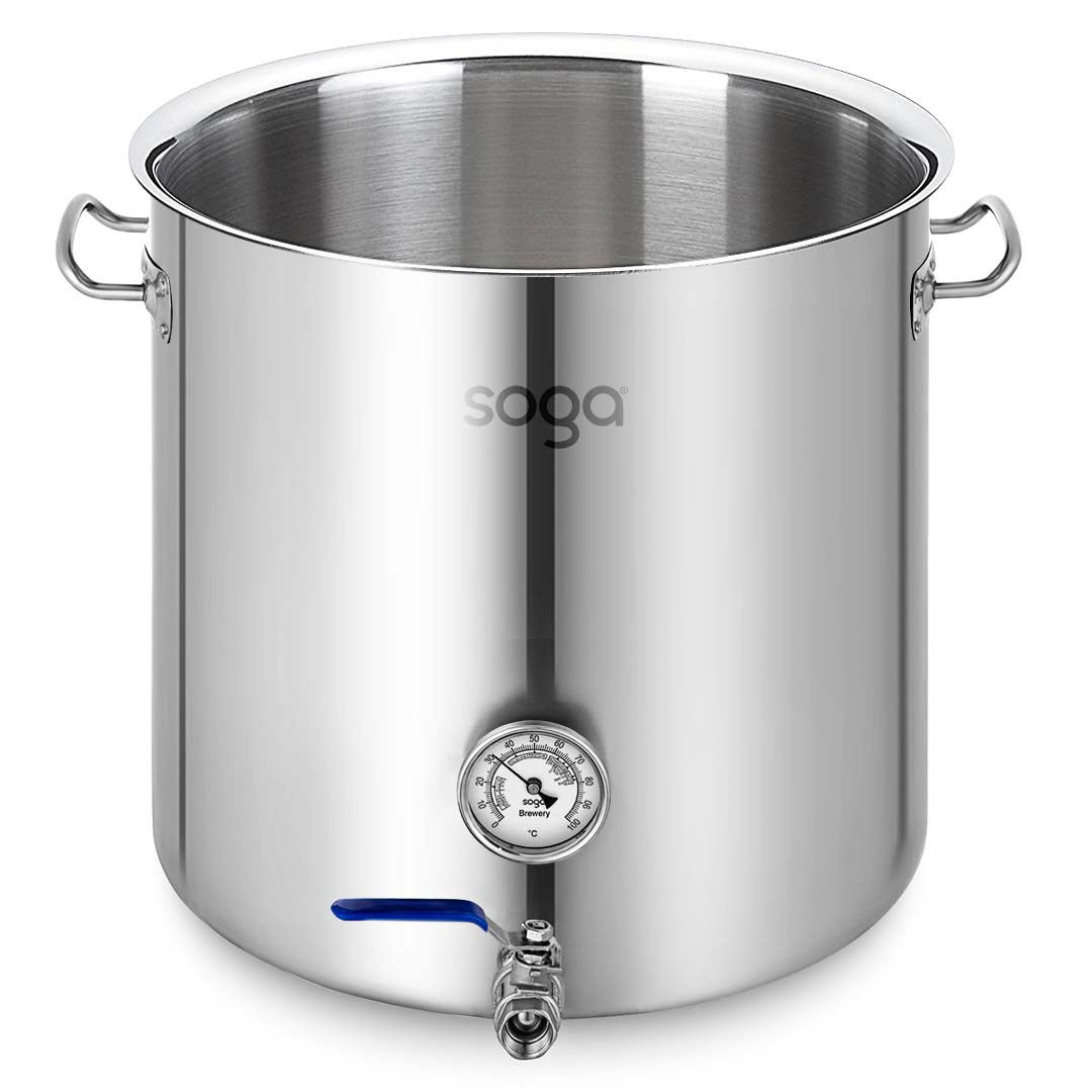 SOGA Stainless Steel No Lid Brewery Pot 130L With Beer Valve 55*55cm