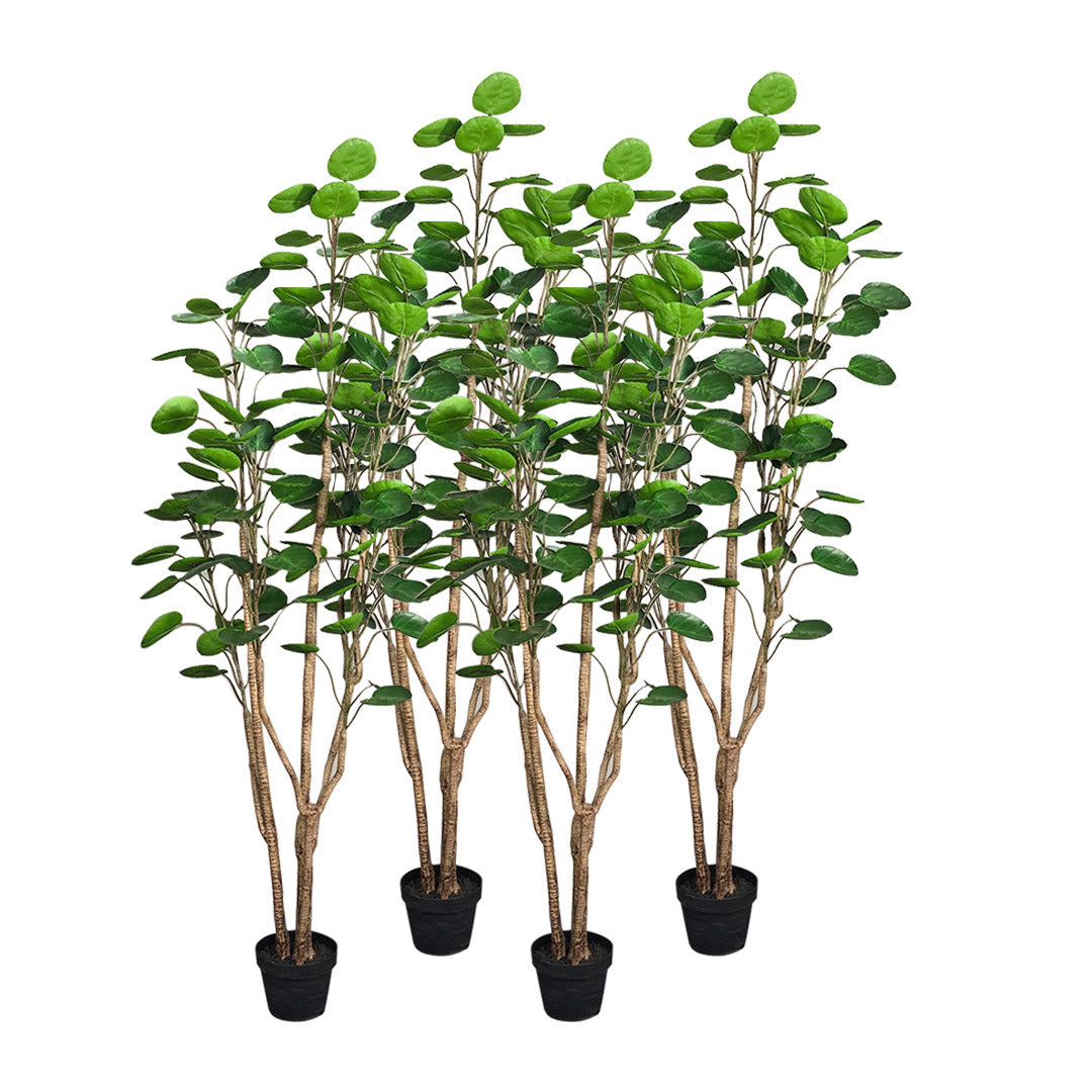 SOGA 4X 180cm Plastic Potted Polyscias Scutellaria Plant Home Garden Artificial Tree, Home Decor