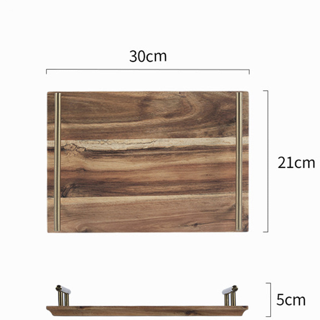 SOGA 2X 30cm Brown Rectangle Wooden Acacia Food Serving Tray Charcuterie Board Centerpiece Home Decor