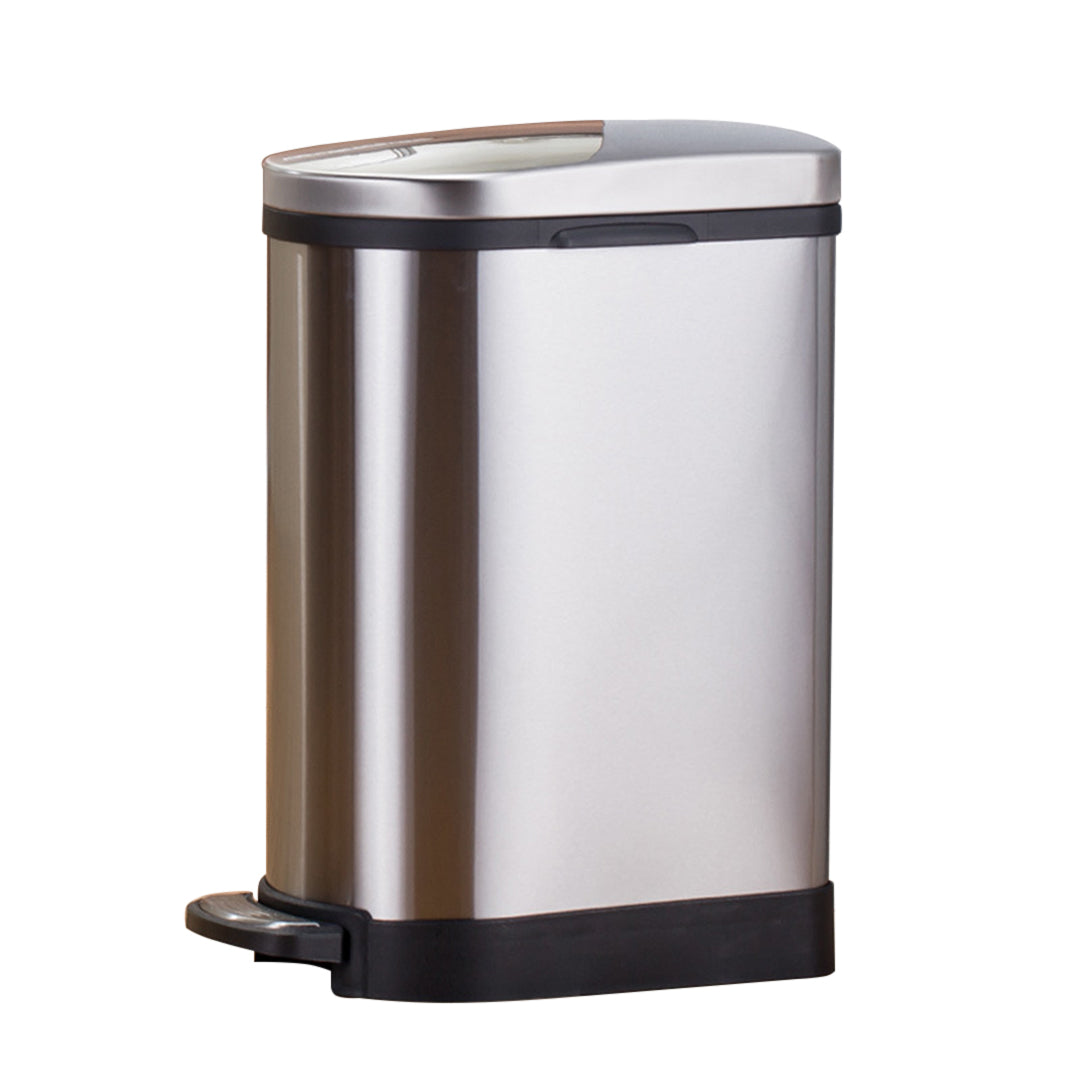 SOGA 4X Foot Pedal Stainless Steel Rubbish Recycling Garbage Waste Trash Bin 10L U