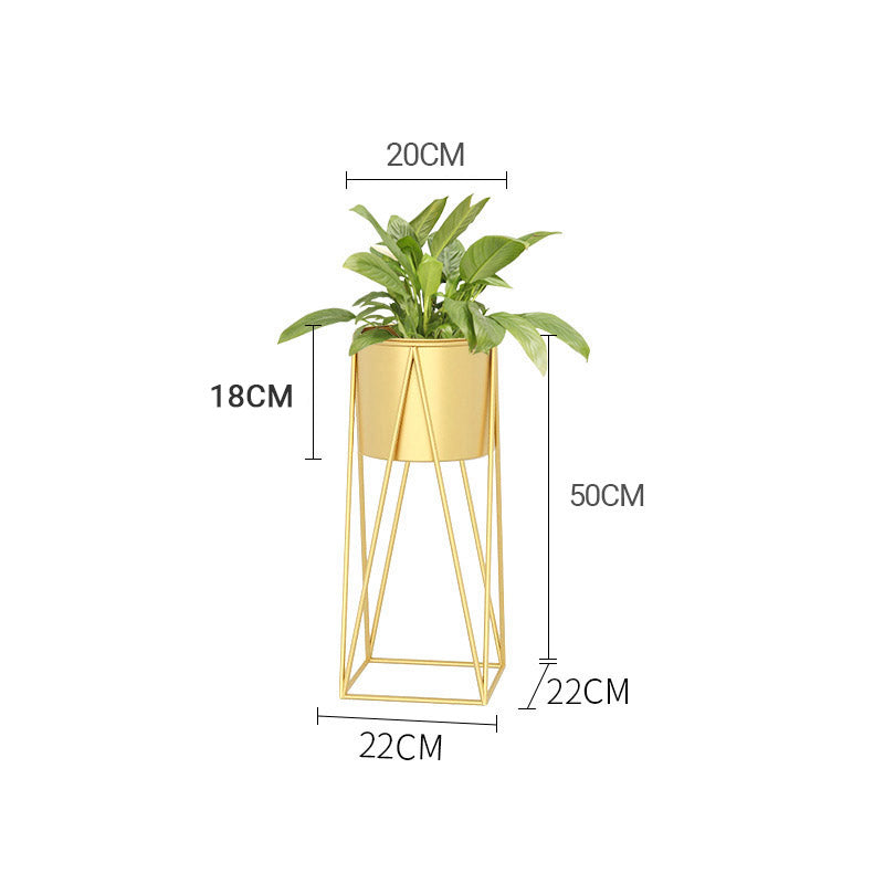 SOGA 4X 50cm Gold Metal Plant Stand with Gold Flower Pot Holder Corner Shelving Rack Indoor Display