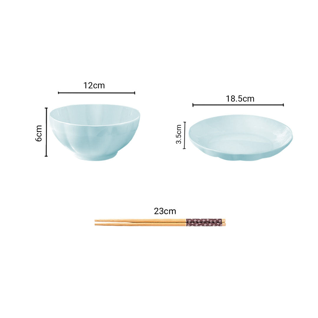 Light Blue Ceramic Dinnerware Set