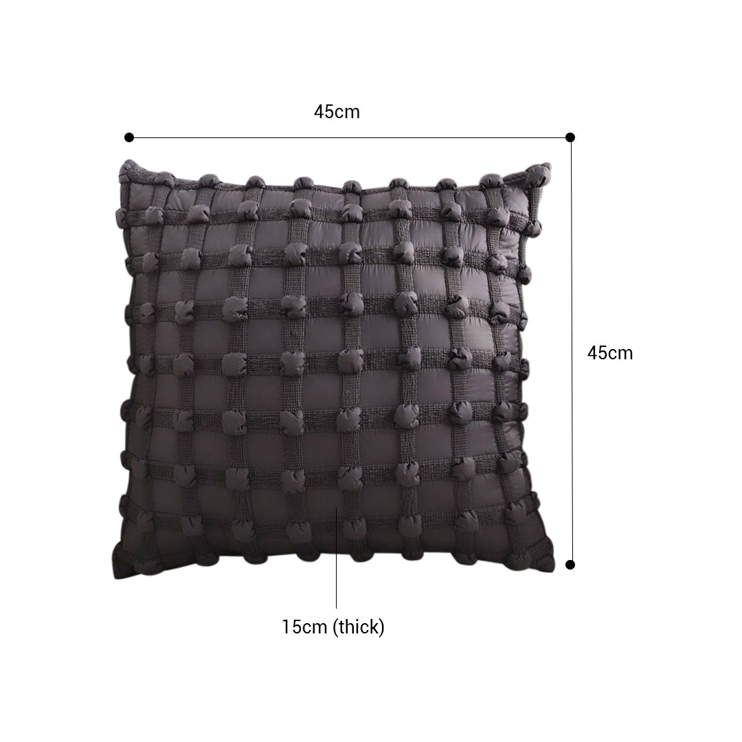 SOGA 2X 50cm Black Medieval-style Puff Rivet Square Product Throw Pillow