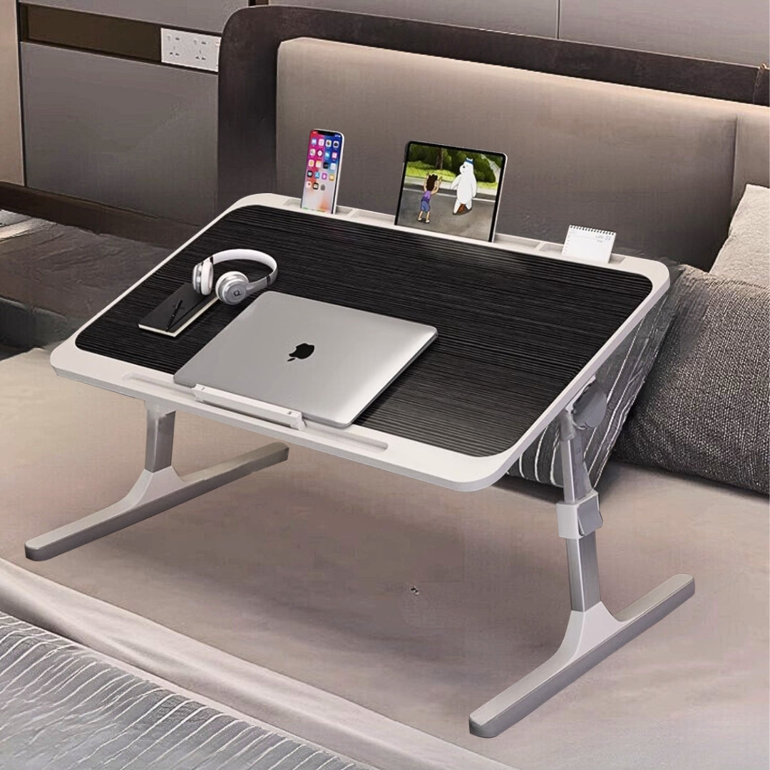 SOGA 2X 60X40cm Black Small Laptop Bed Portable Foldable Study Table Adjustable