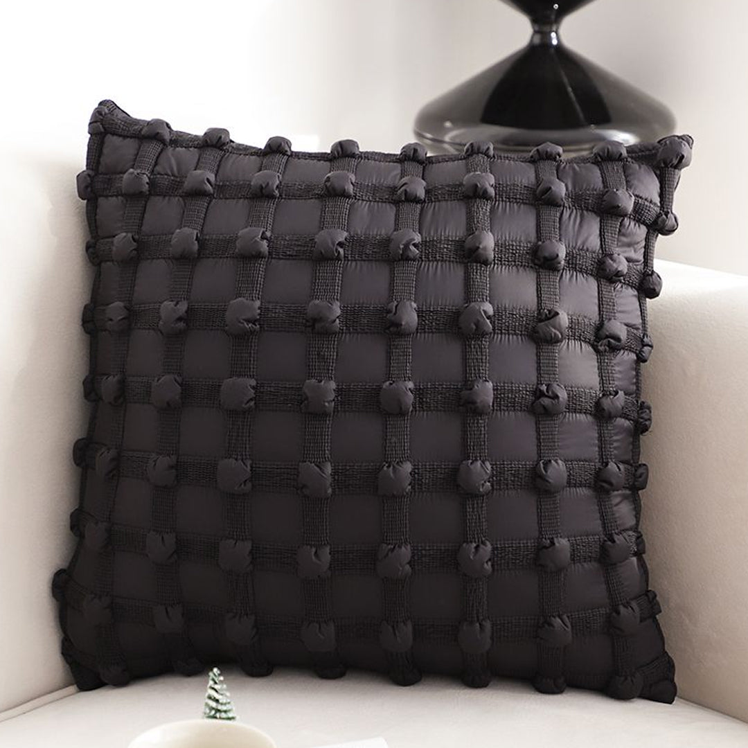 SOGA 2X 50cm Black Medieval-style Puff Rivet Square Product Throw Pillow