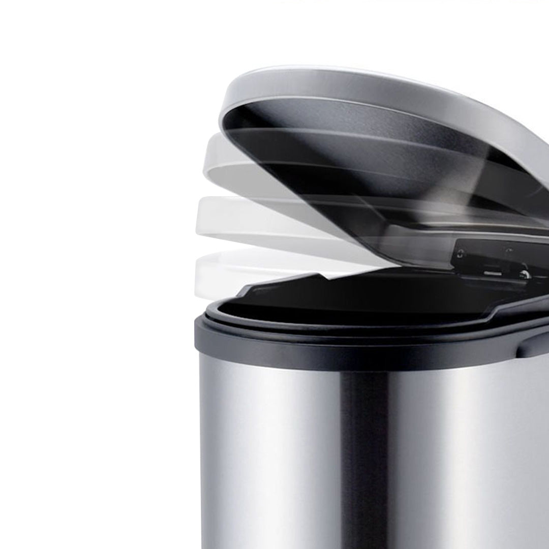 SOGA 4X Foot Pedal Stainless Steel Rubbish Recycling Garbage Waste Trash Bin 10L U
