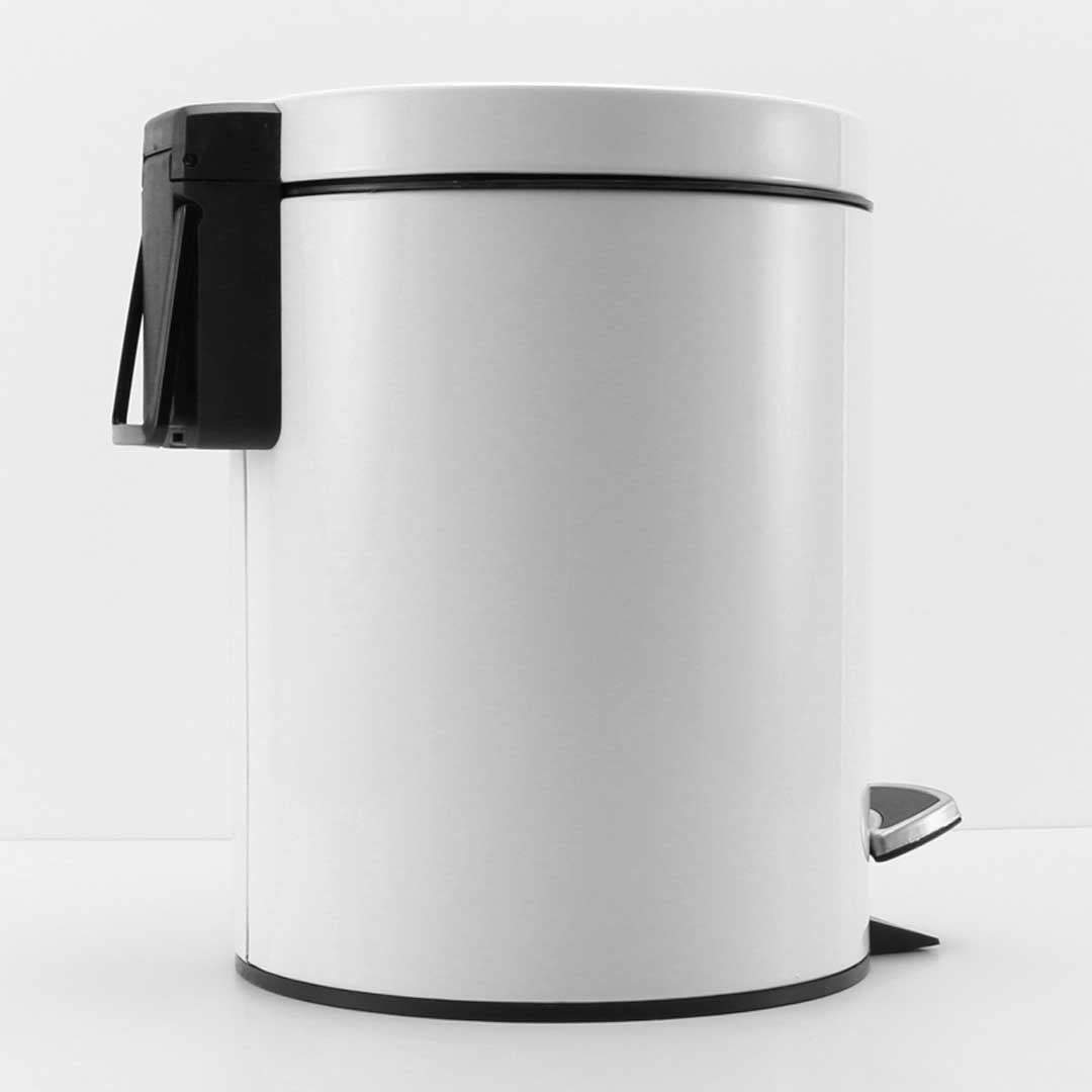 SOGA 2X Foot Pedal Stainless Steel Rubbish Recycling Garbage Waste Trash Bin Round 12L White