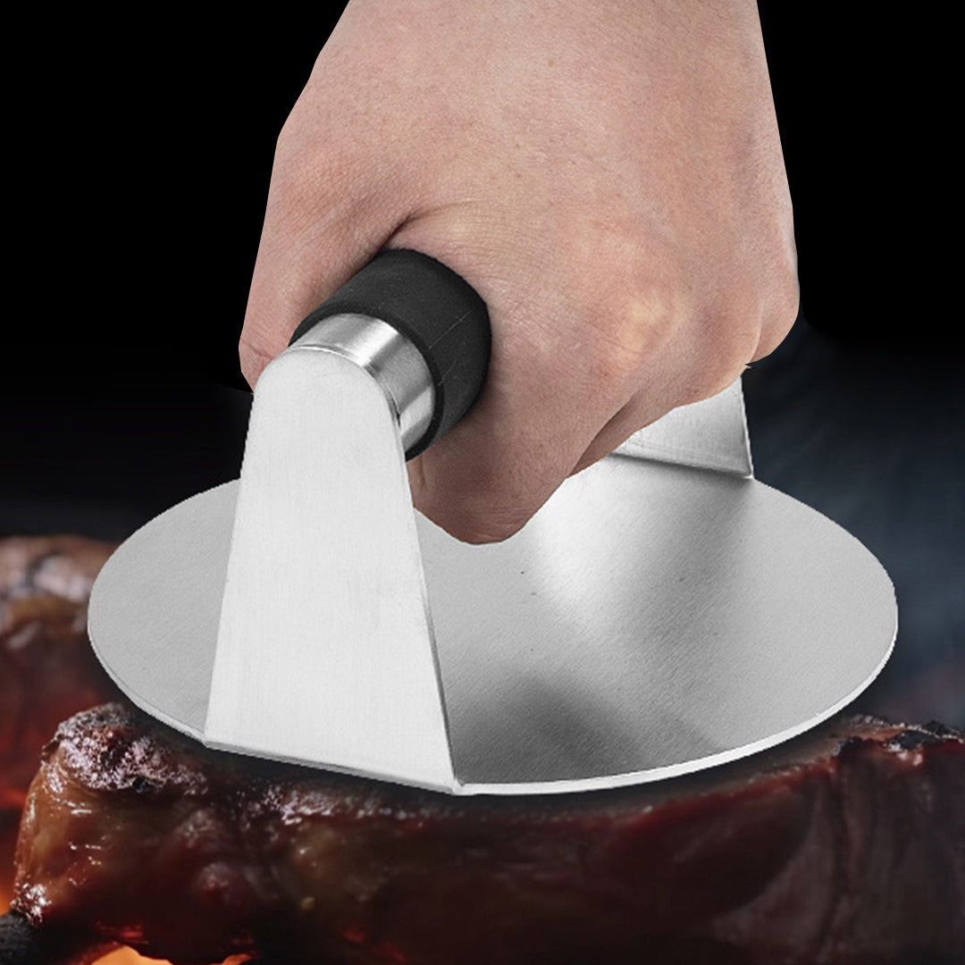 SOGA Stainless Steel Burger Press Heavy-Duty Round Bacon Grill Smasher Flat Bottom Patty Maker