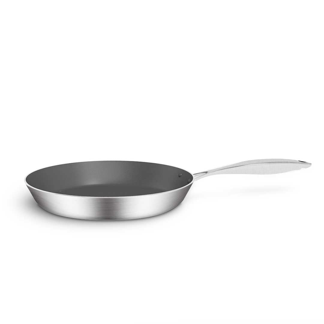 SOGA Stainless Steel Fry Pan 22cm 34cm Frying Pan Induction Non Stick Interior