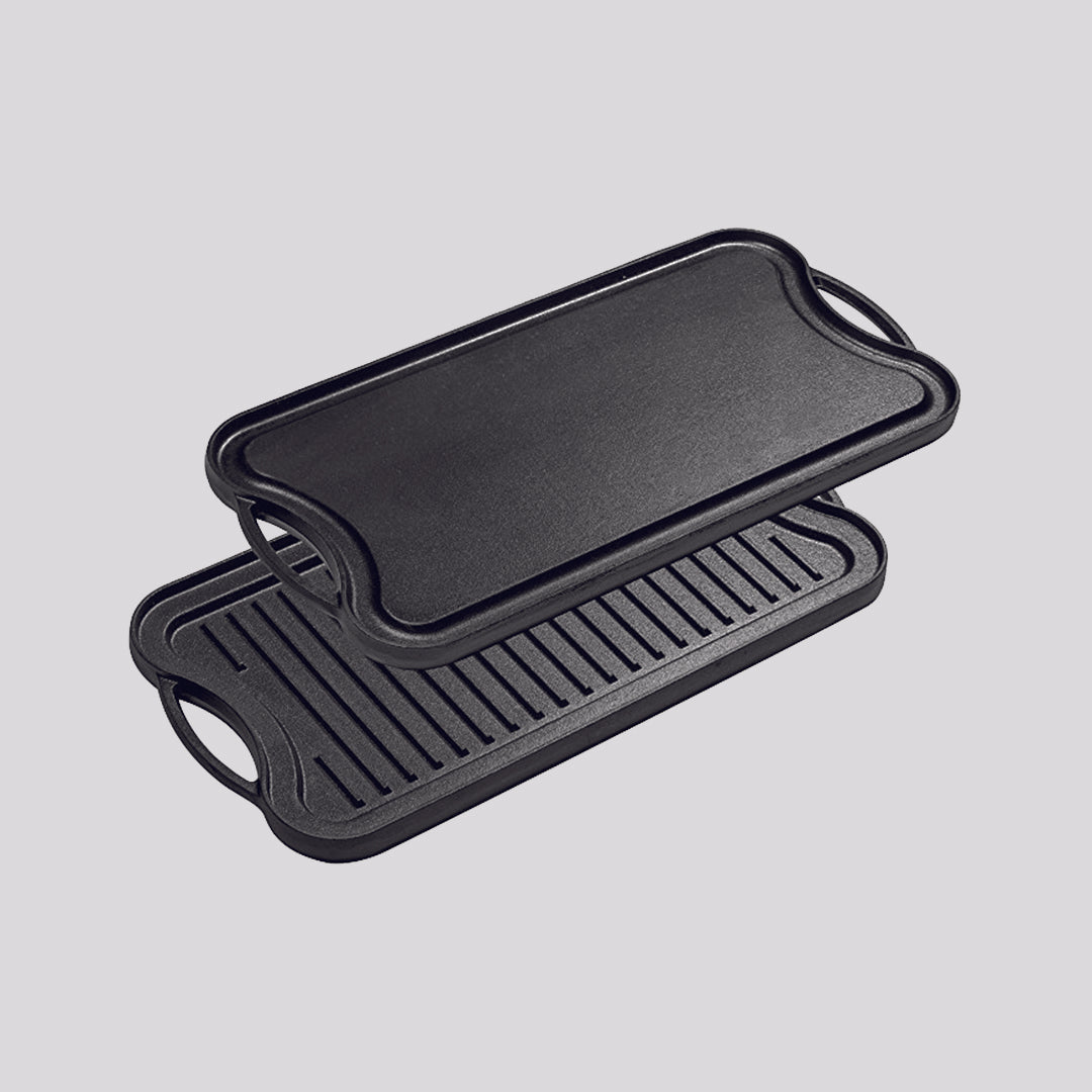SOGA 50.8cm Cast Iron Ridged Griddle Hot Plate Grill Pan BBQ Stovetop