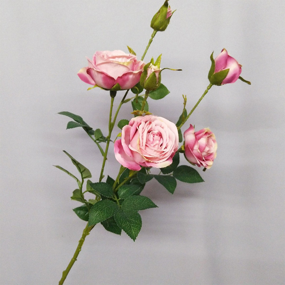 SOGA Green Colored Glass Flower Vase with 10 Bunch 6 Heads Artificial Fake Silk Rose Home Decor Set