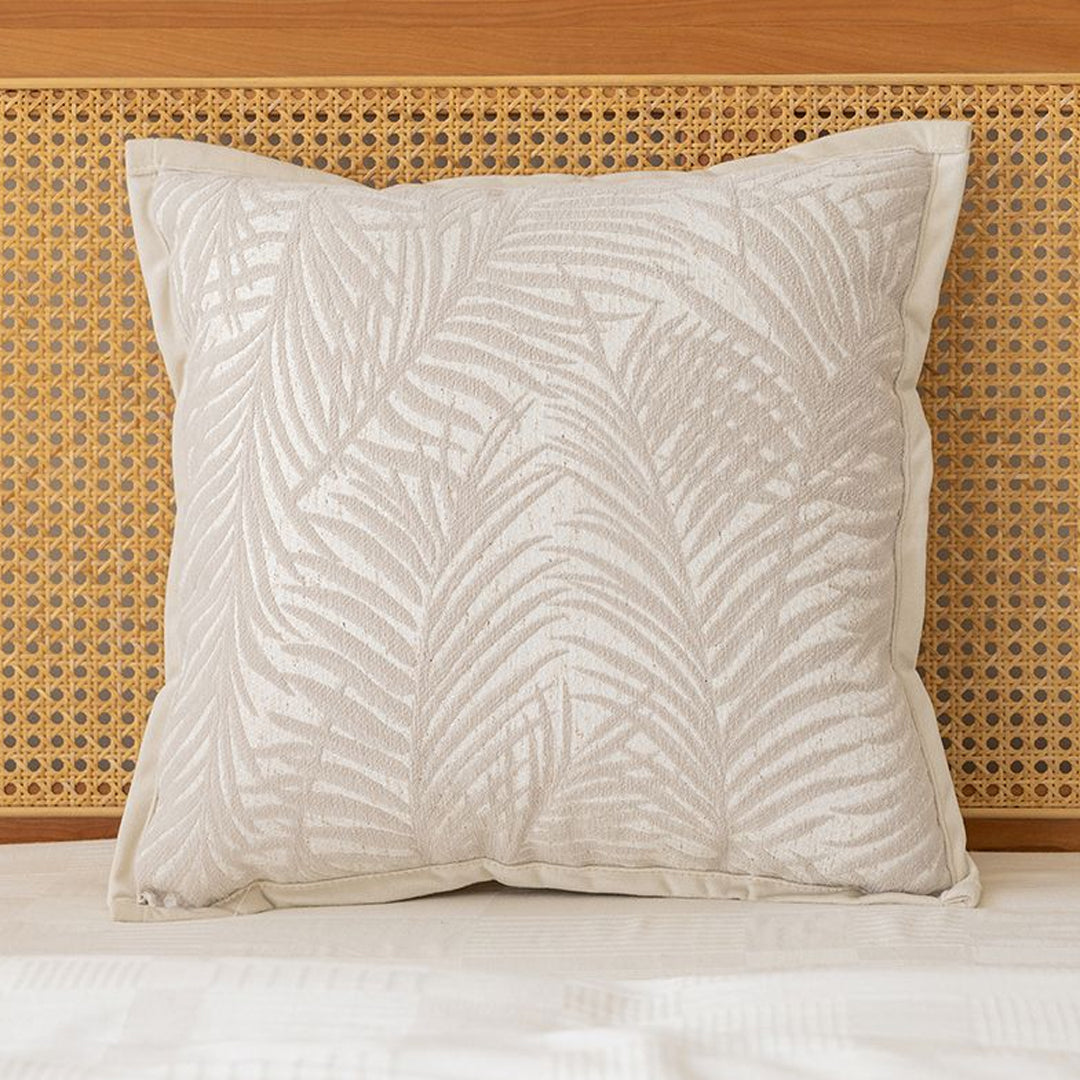 SOGA 2X 45cm Elegant Palm Leaf Texture & Jacquard Square Throw Pillow