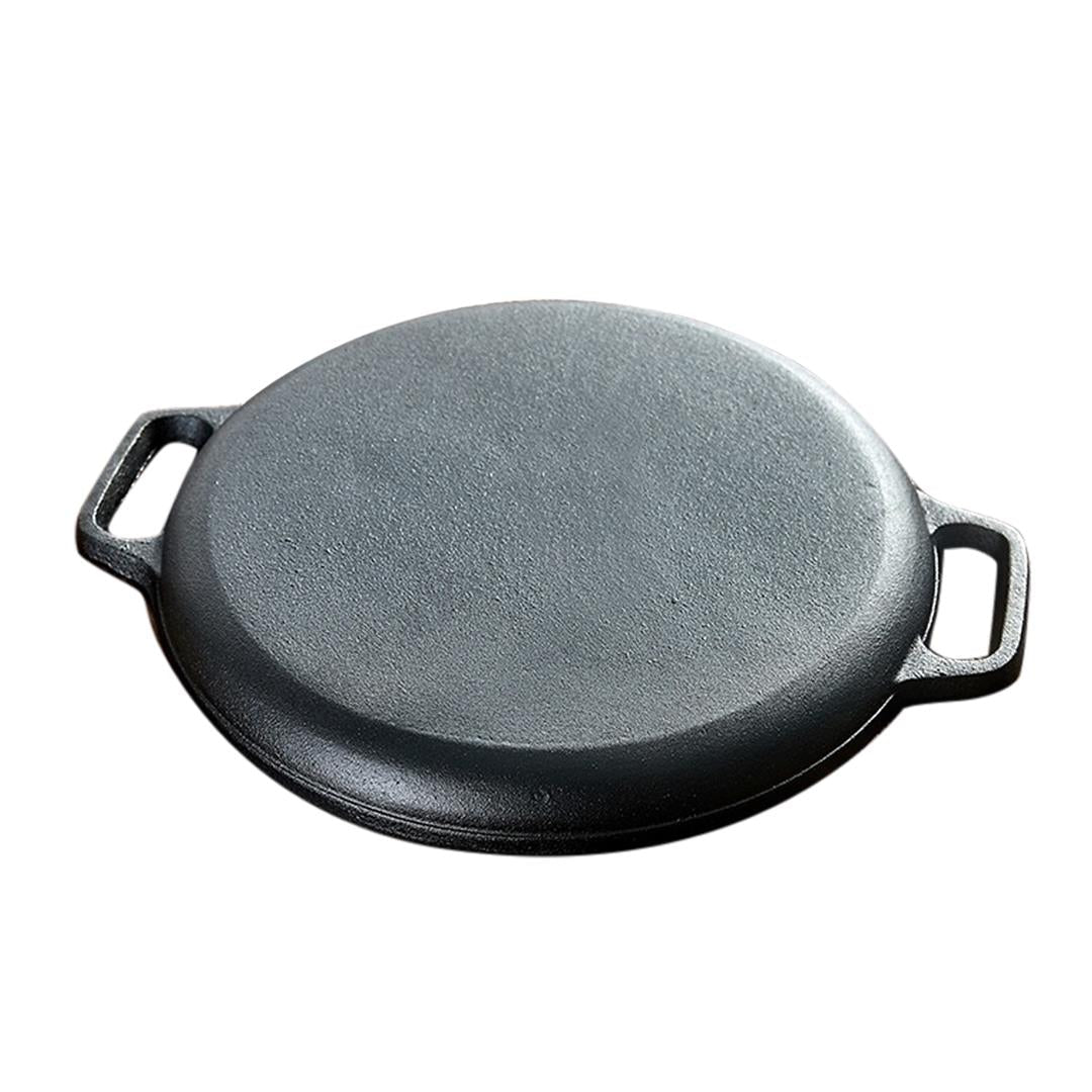 SOGA Cast Iron Frying Pan Skillet Coating Steak Sizzle Platter 30cm