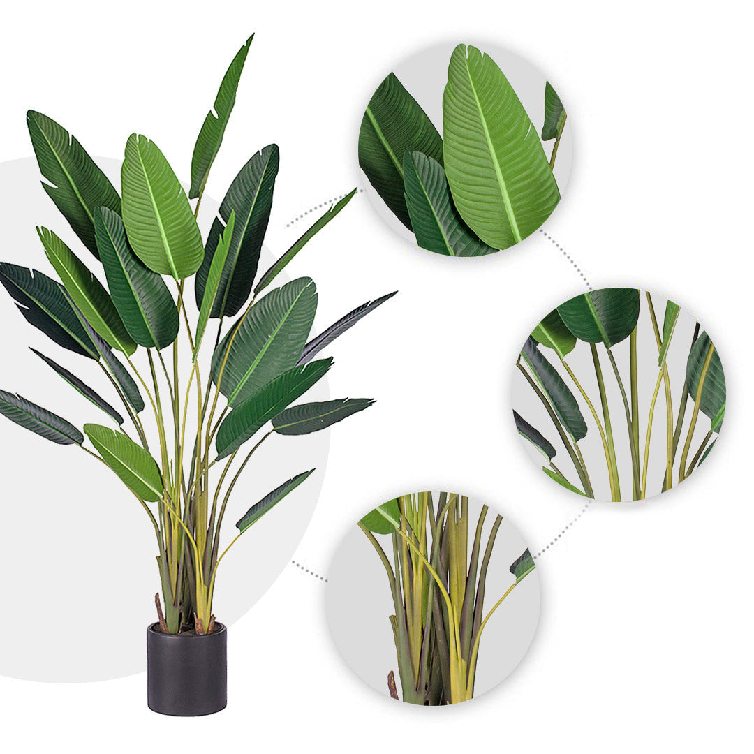 SOGA 4X 245cm Artificial Giant Green Birds of Paradise Tree Fake Tropical Indoor Plant Home Office Decor