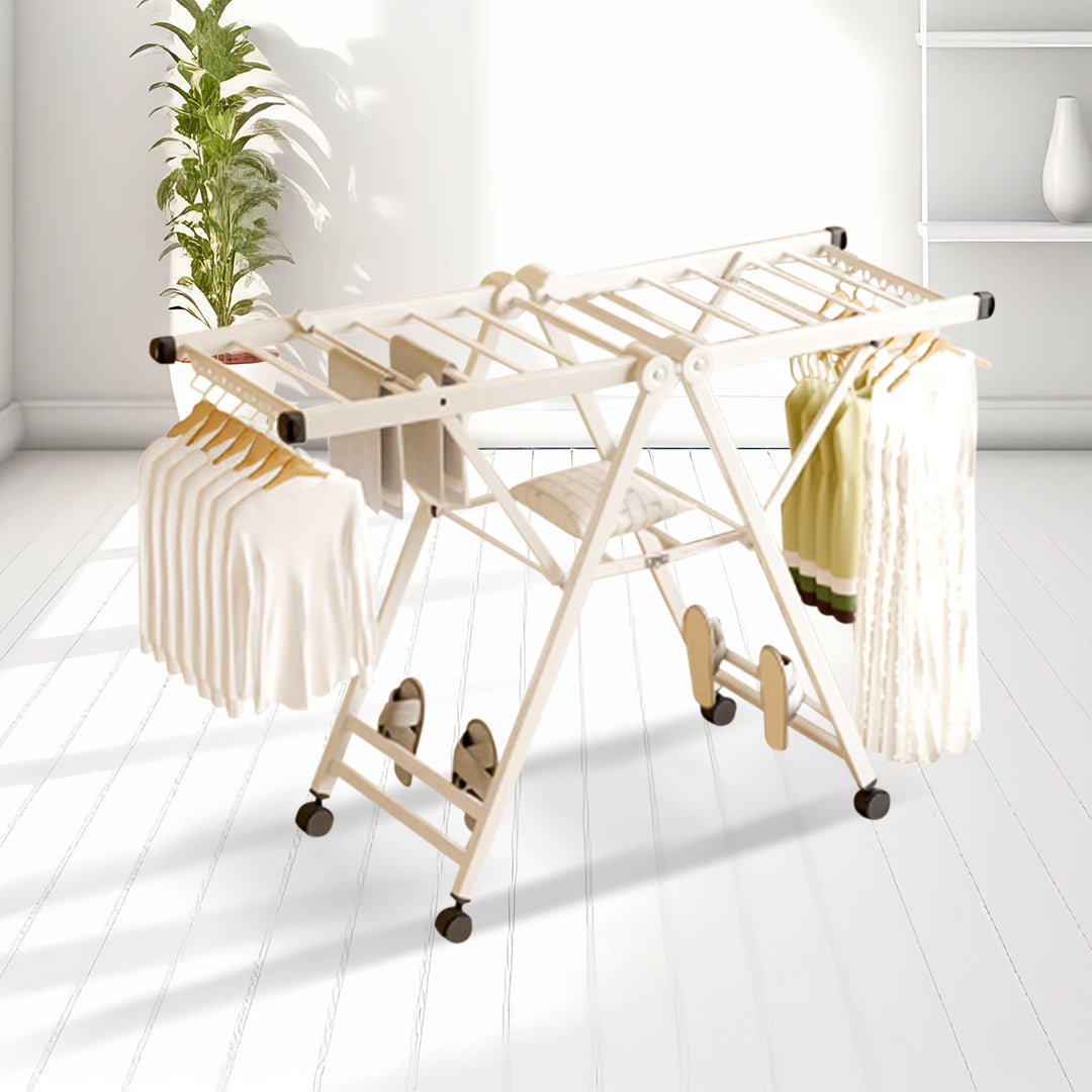 SOGA 2X 140cm Portable Wing Shape Clothes Drying Rack Foldable Space-Saving Laundry Holder