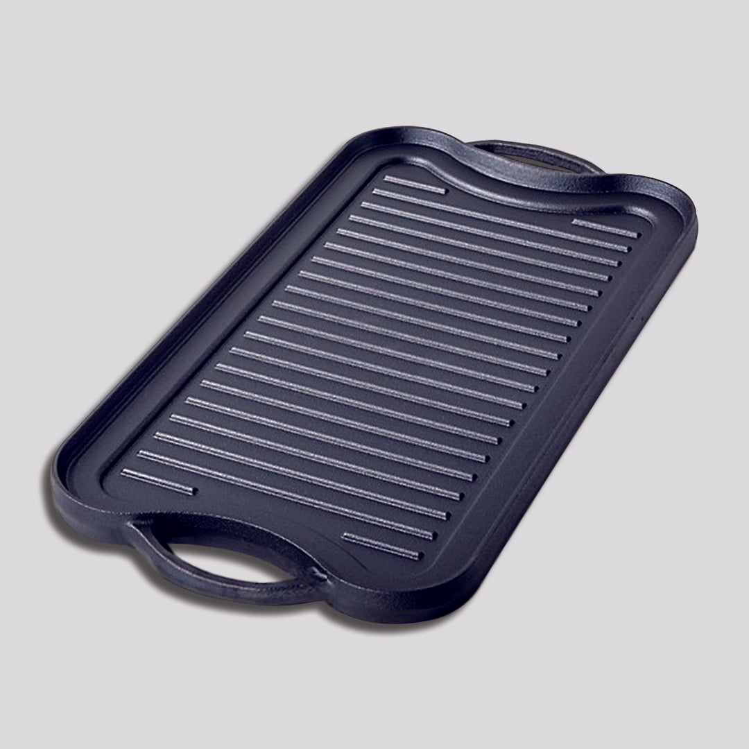 SOGA 50.8cm Cast Iron Ridged Griddle Hot Plate Grill Pan BBQ Stovetop