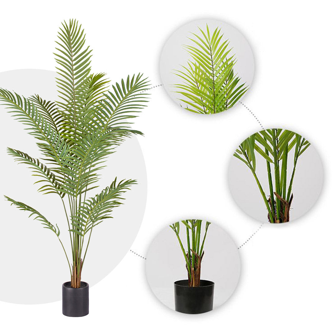 SOGA 4X 210cm Green Artificial Indoor Rogue Areca Palm Tree Fake Tropical Plant Home Office Decor