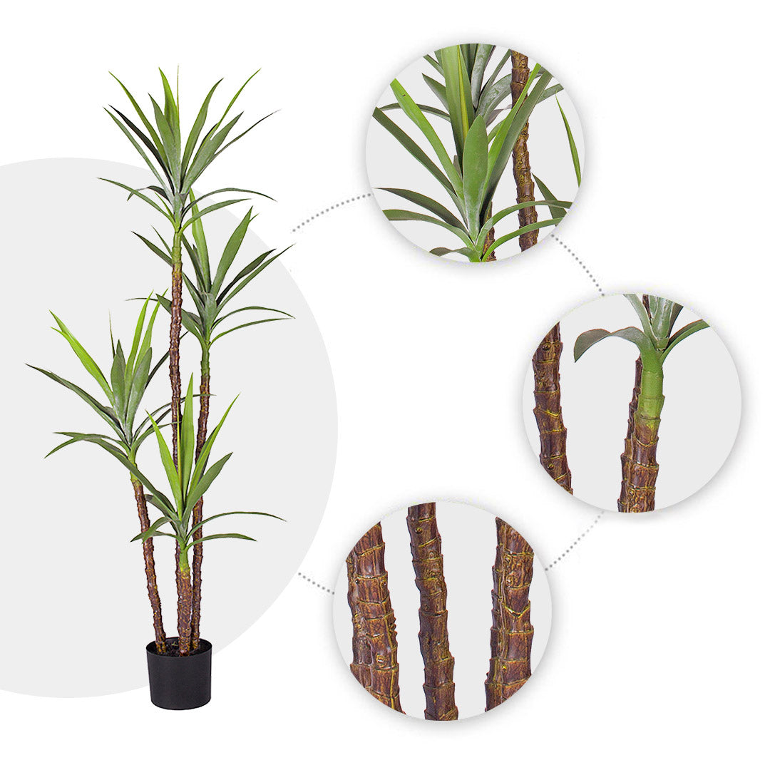 SOGA 4X 180cm Artificial Natural Green Dracaena Yucca Tree Fake Tropical Indoor Plant Home Office Decor