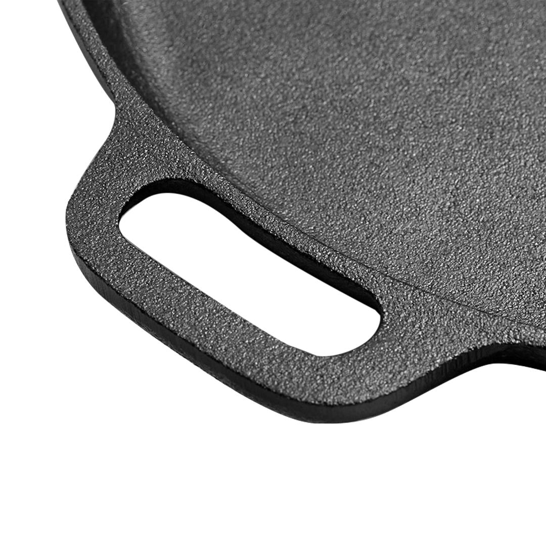 SOGA Cast Iron Frying Pan Skillet Coating Steak Sizzle Platter 30cm