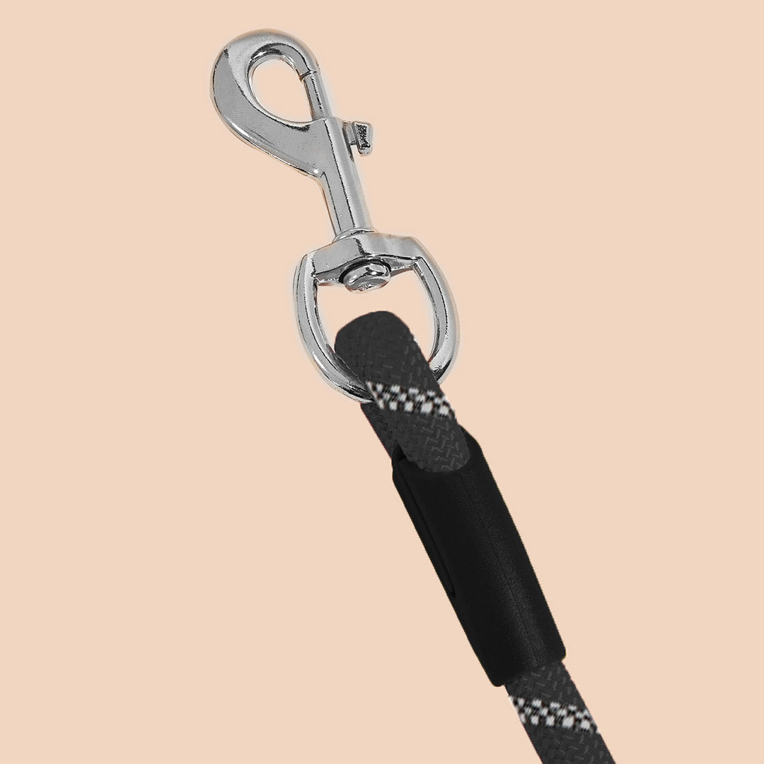 SOGA 2X 220cm Multifunction Hands-Free Rope Pet Cat Dog Puppy Double Ended Leash for Walking Training Tracking Obedience Black