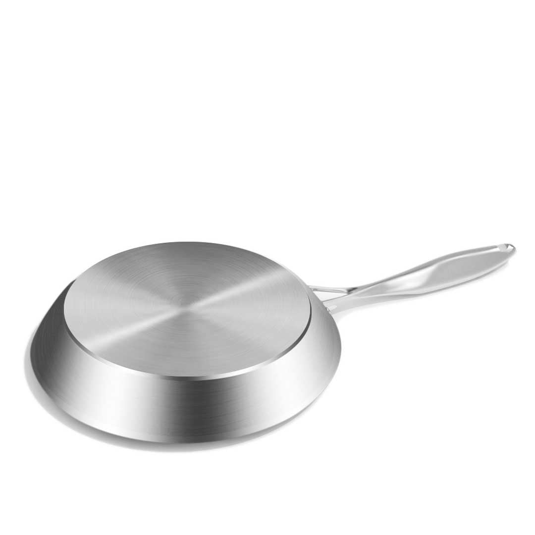 SOGA Stainless Steel Fry Pan 24cm 34cm Frying Pan Induction Non Stick Interior