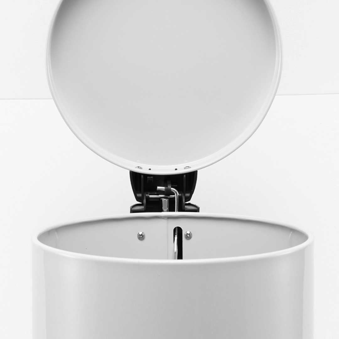 SOGA 2X Foot Pedal Stainless Steel Rubbish Recycling Garbage Waste Trash Bin Round 12L White
