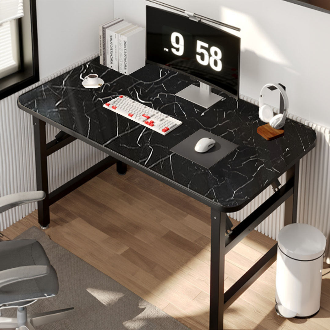 SOGA 2X 120x60x75cm Black Foldable Computer Study Table Easy Assembly Desk No Chair
