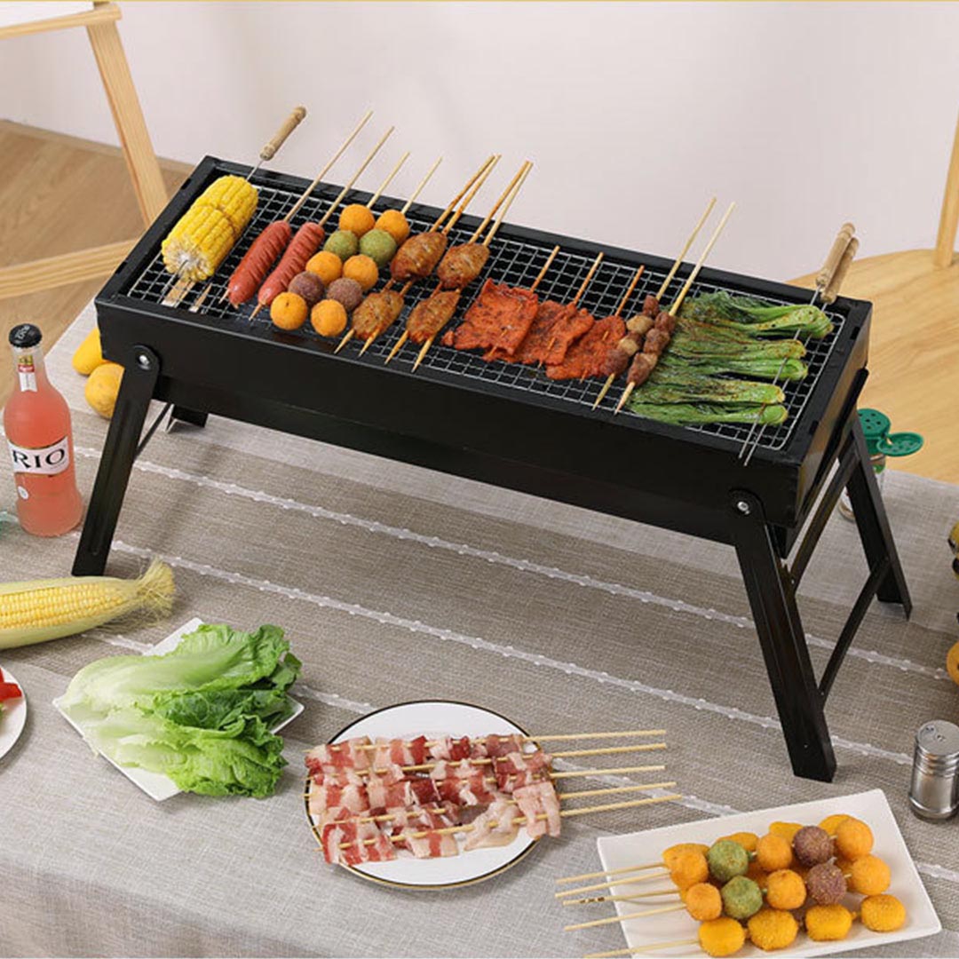 SOGA 2X 60cm Portable Folding Thick Box-Type Charcoal Grill for Outdoor BBQ Camping