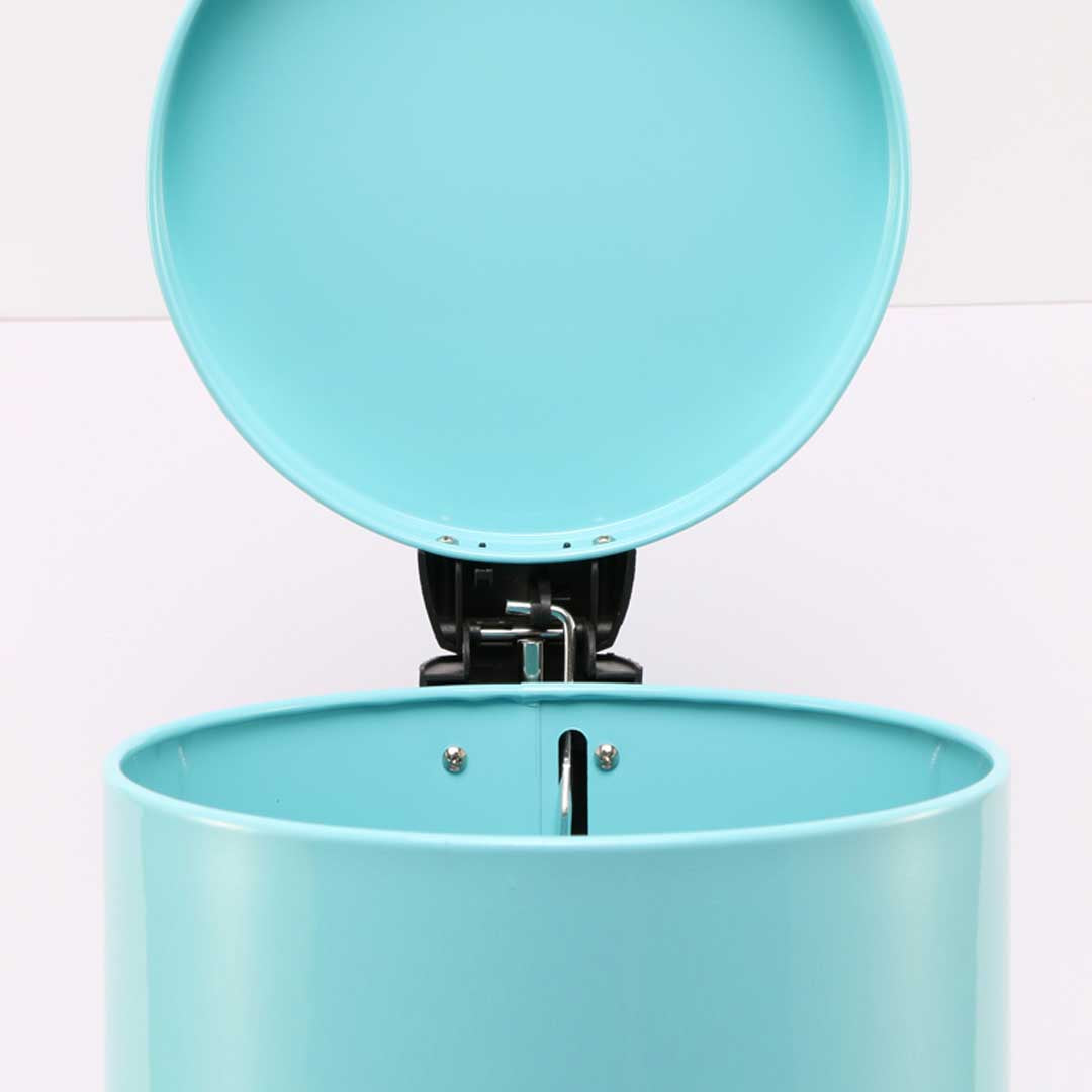SOGA 2X Foot Pedal Stainless Steel Rubbish Recycling Garbage Waste Trash Bin Round 12L Blue