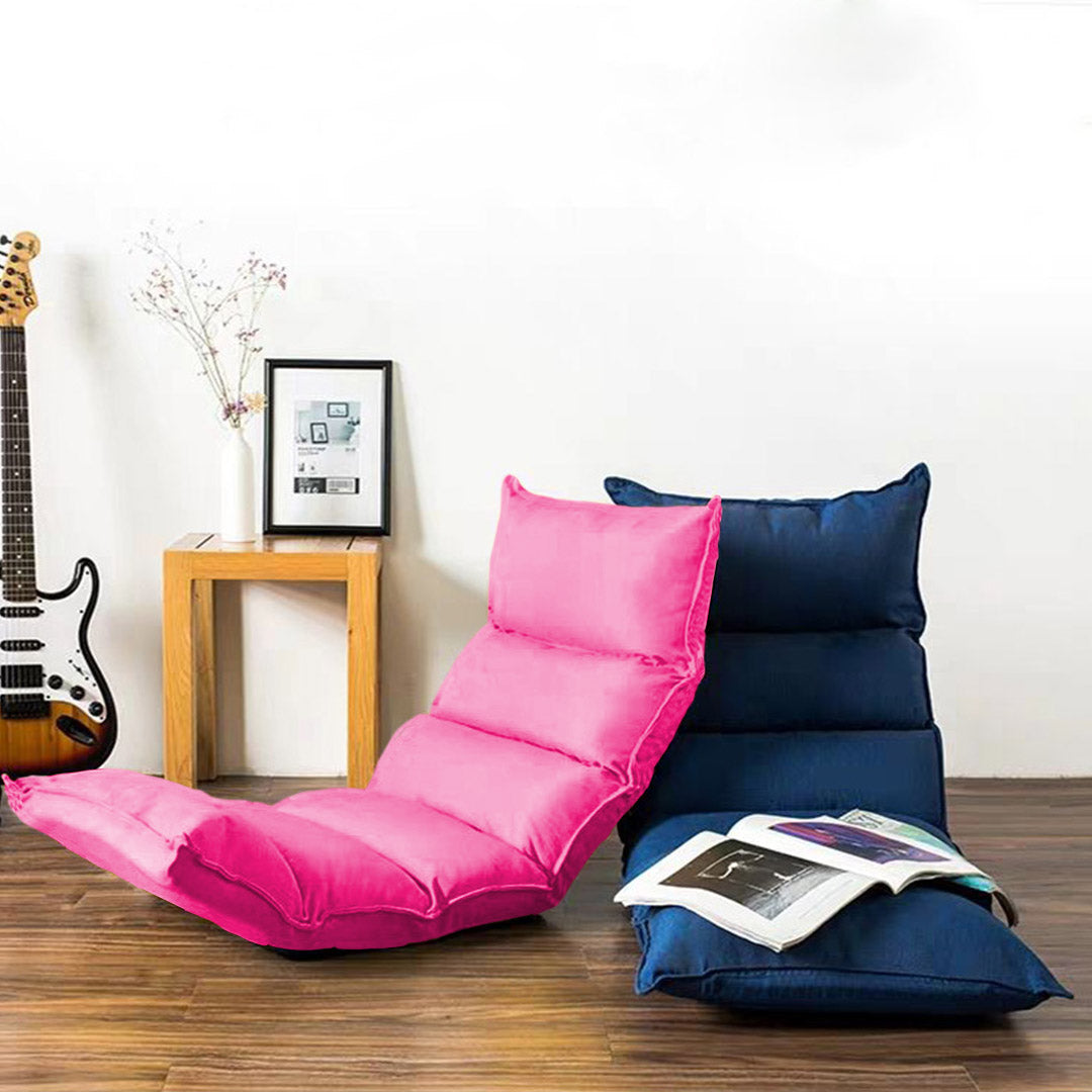 SOGA 4X Foldable Tatami Floor Sofa Bed Meditation Lounge Chair Recliner Lazy Couch Pink