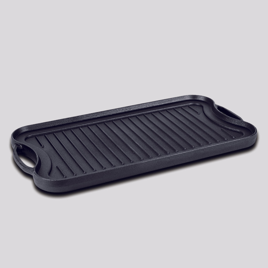 SOGA 50.8cm Cast Iron Ridged Griddle Hot Plate Grill Pan BBQ Stovetop