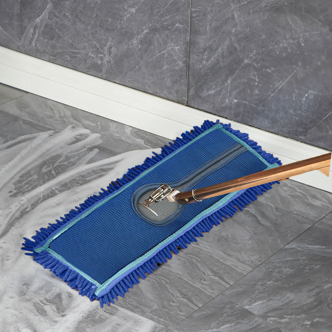 SOGA 5X 100x22 Blue Microfiber Flat Mop Floor Cleaning Pads Rotating Dust Remover