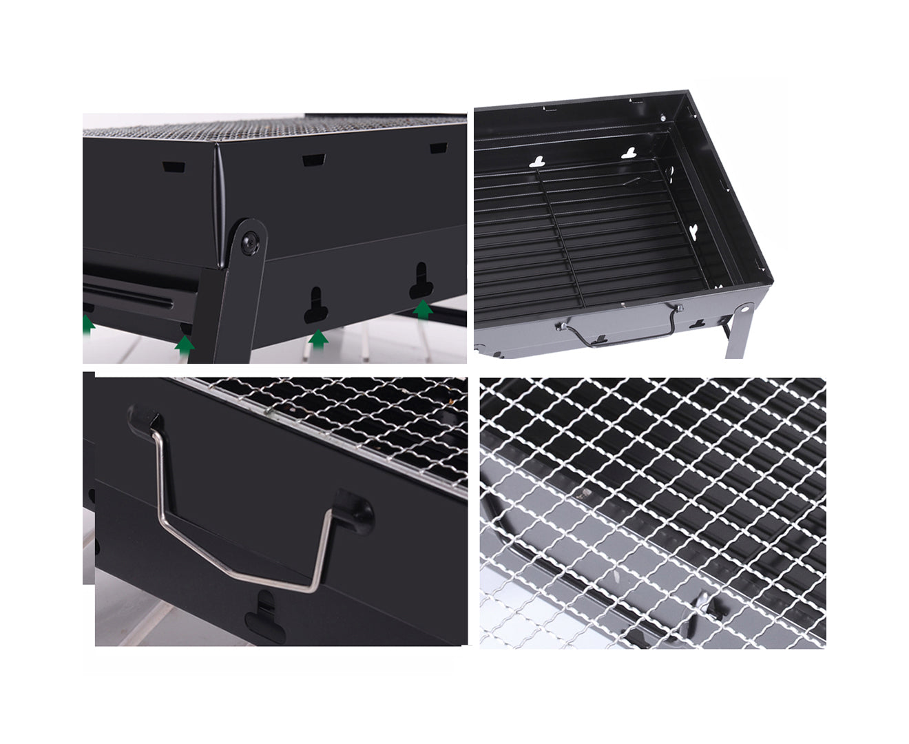 SOGA 2X 43cm Portable Folding Thick Box-Type Charcoal Grill for Outdoor BBQ Camping