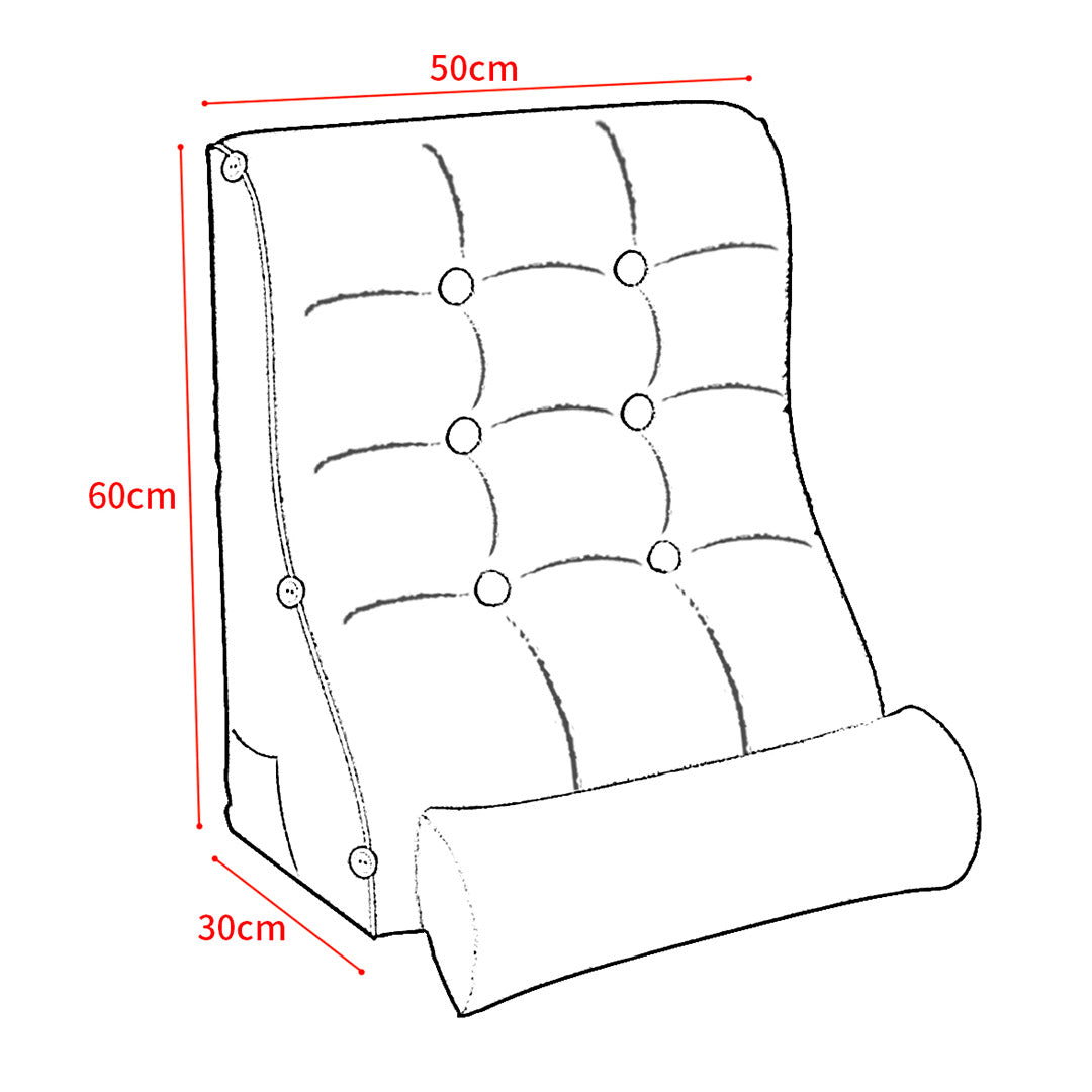 SOGA 4X 60cm Magenta Triangular Wedge Lumbar Pillow Headboard Backrest Sofa Bed Cushion Home Decor