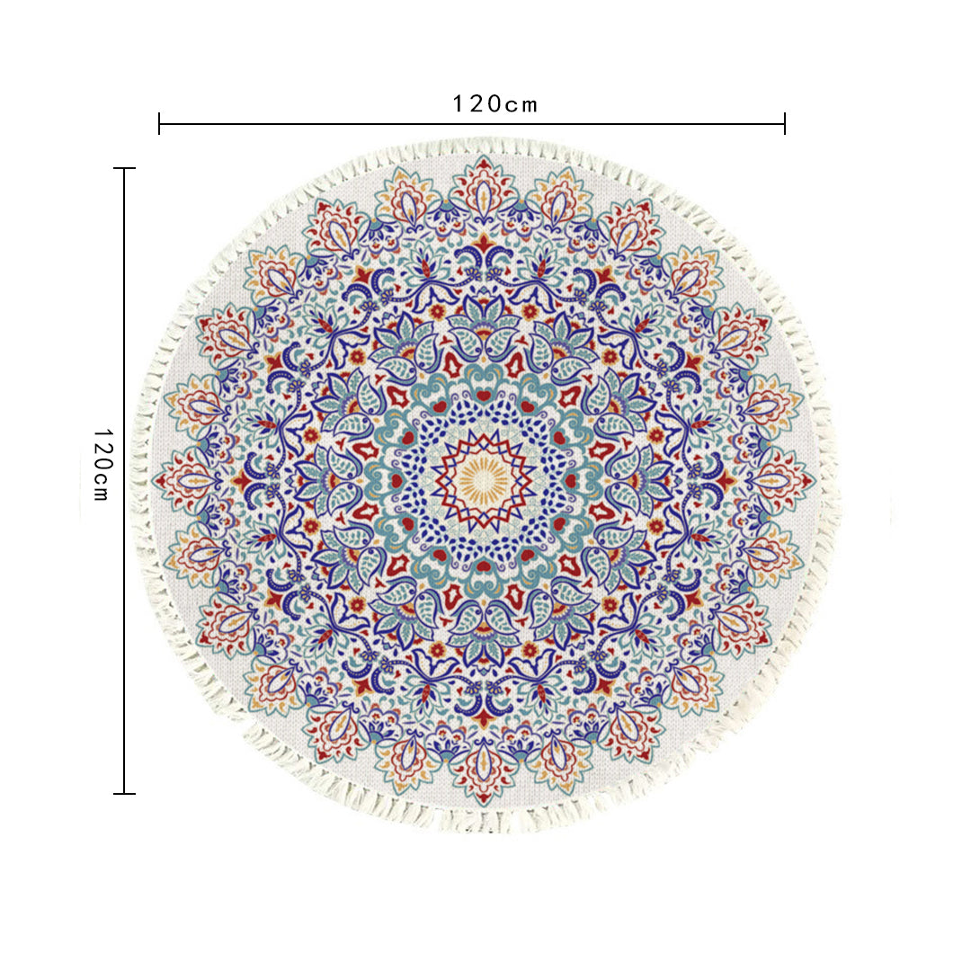 SOGA 2X 120cm Mandala Area Rug for Living Room Lounge Bedroom Anti-slip Doormat Home Decor