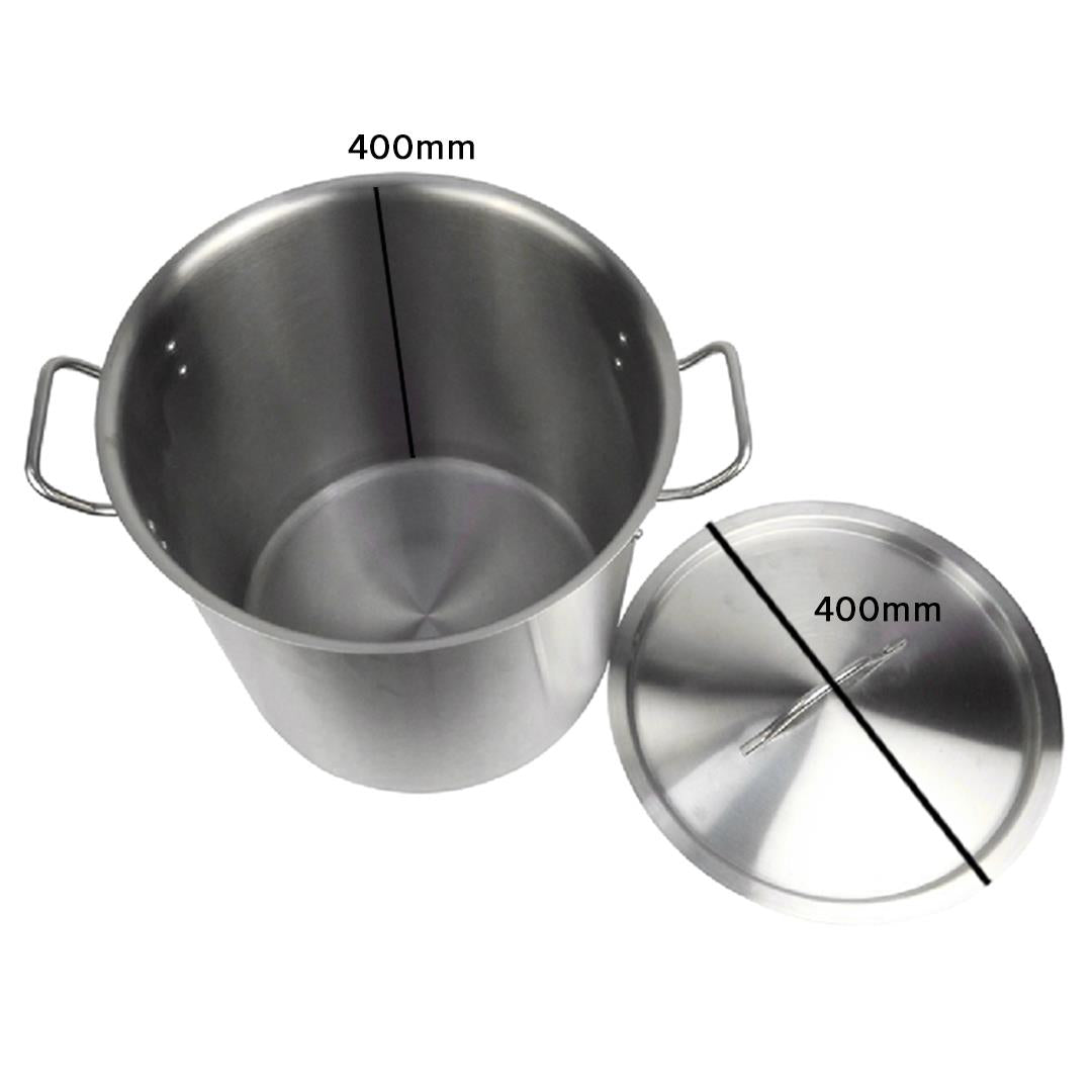 SOGA Stock Pot 50L Top Grade Thick Stainless Steel Stockpot 18/10