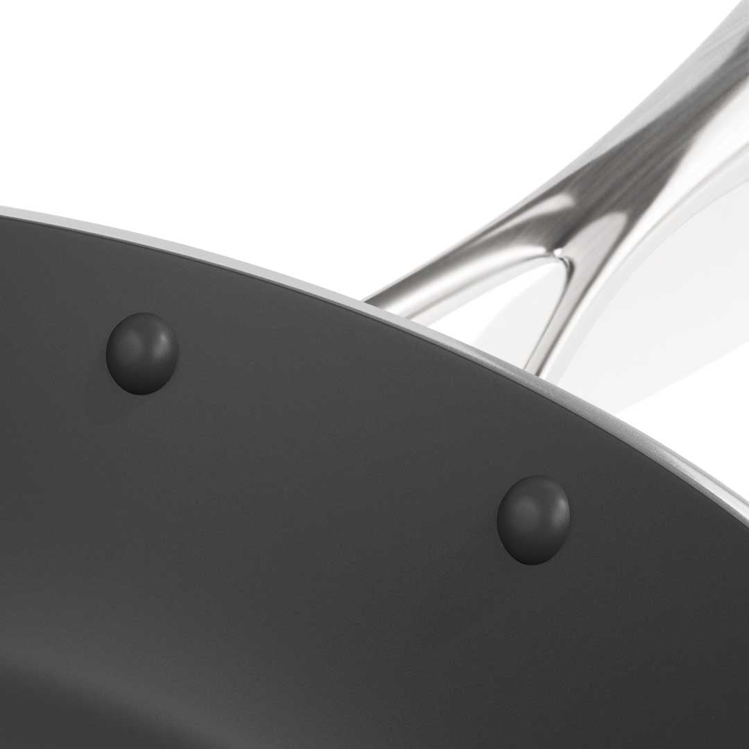 SOGA Stainless Steel Fry Pan 24cm 34cm Frying Pan Induction Non Stick Interior
