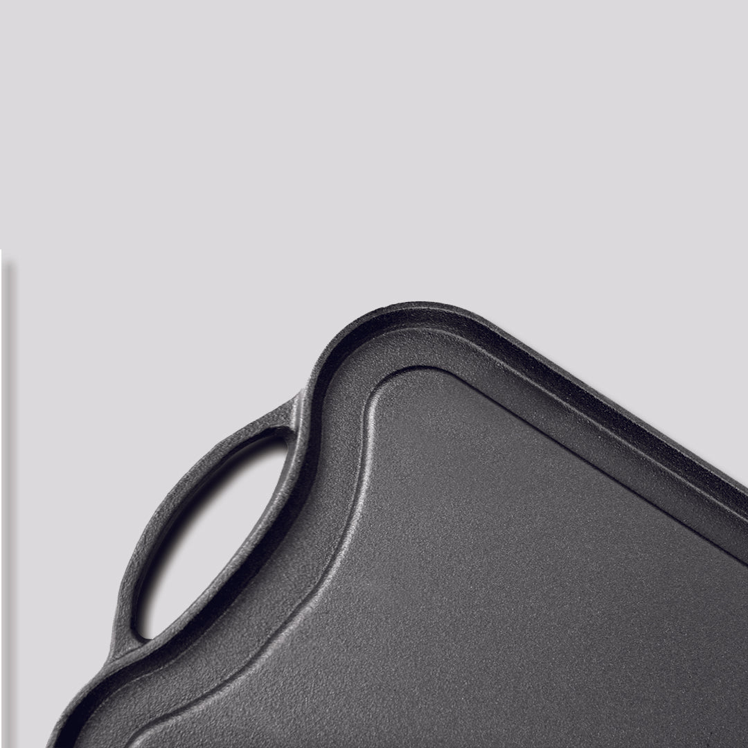 SOGA 50.8cm Cast Iron Ridged Griddle Hot Plate Grill Pan BBQ Stovetop
