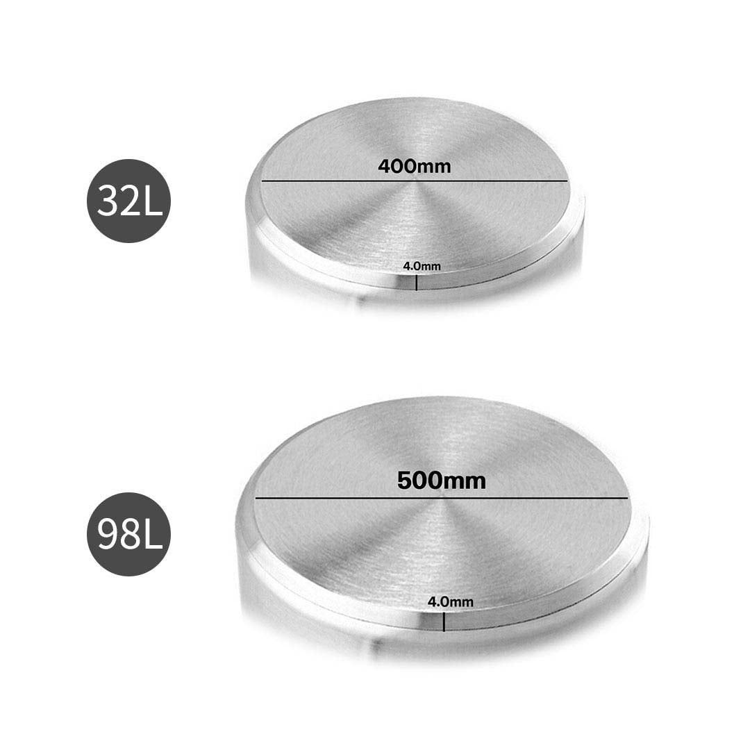 SOGA 32L Wide Stock Pot and 98L Tall Top Grade Thick Stainless Steel Stockpot 18/10