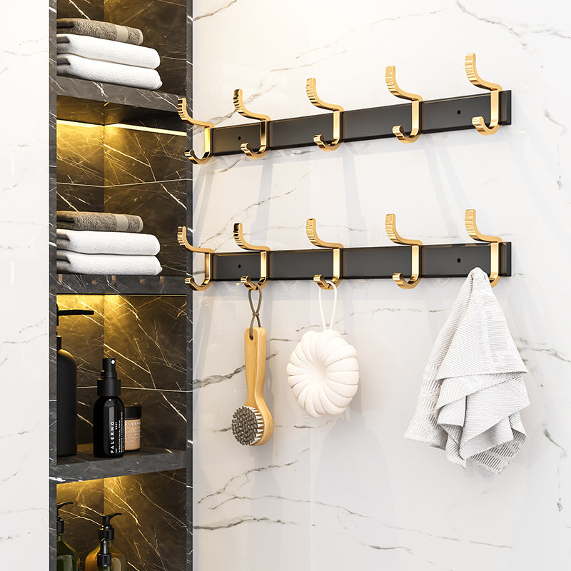 SOGA 2X 41cm Wall Mounted Towel Rack Space-Saving Hanger Organiser with Durable Hooks