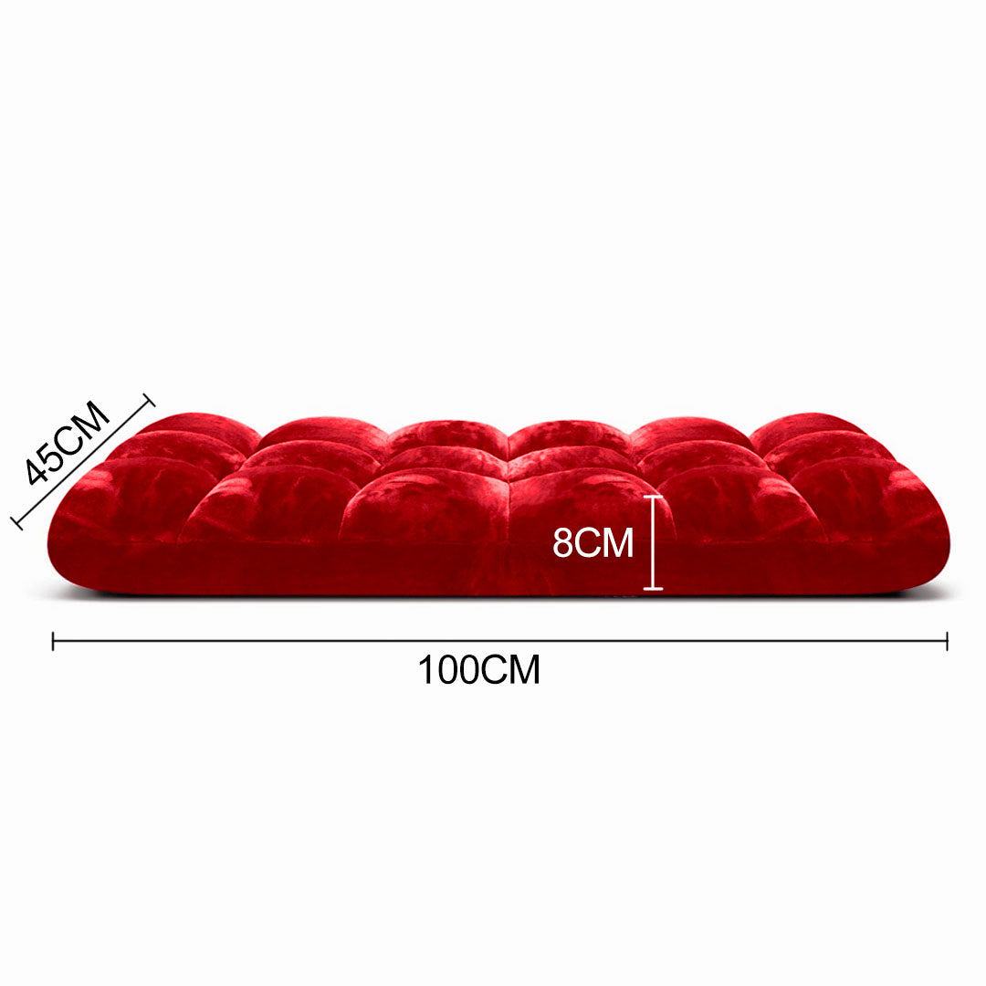 SOGA Floor Recliner Folding Lounge Sofa Futon Couch Folding Chair Cushion Red x4