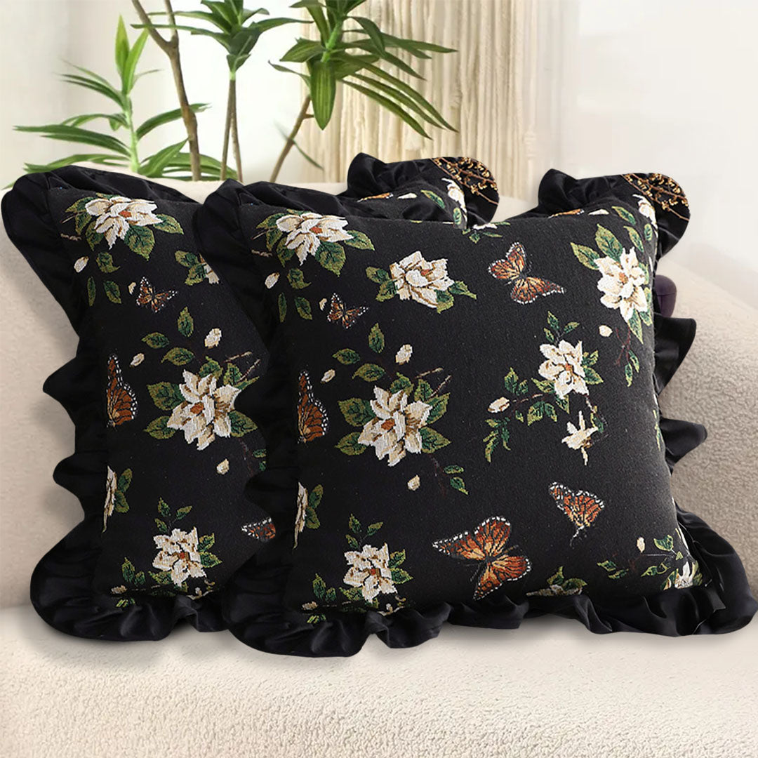 SOGA 2X 45cm Square Vintage Decorative Embroidered Square Throw Pillow