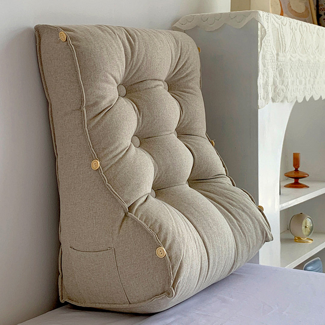 SOGA 4X 45cm White Triangular Wedge Lumbar Pillow Headboard Backrest Sofa Bed Cushion Home Decor