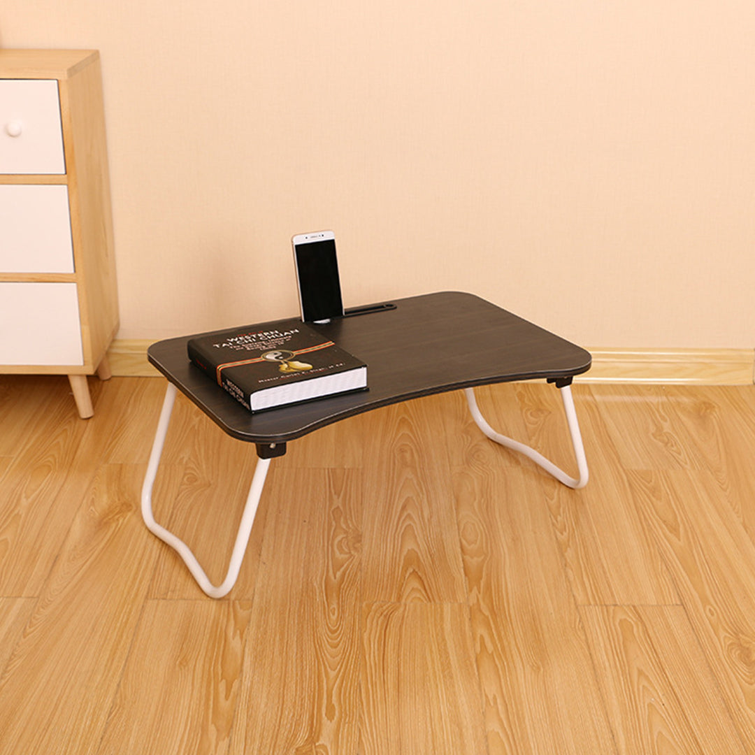 SOGA 2X Black Portable Bed Table Adjustable Foldable Bed Sofa Study Table Laptop Mini Desk with Notebook Stand Card Slot Holder Home Decor