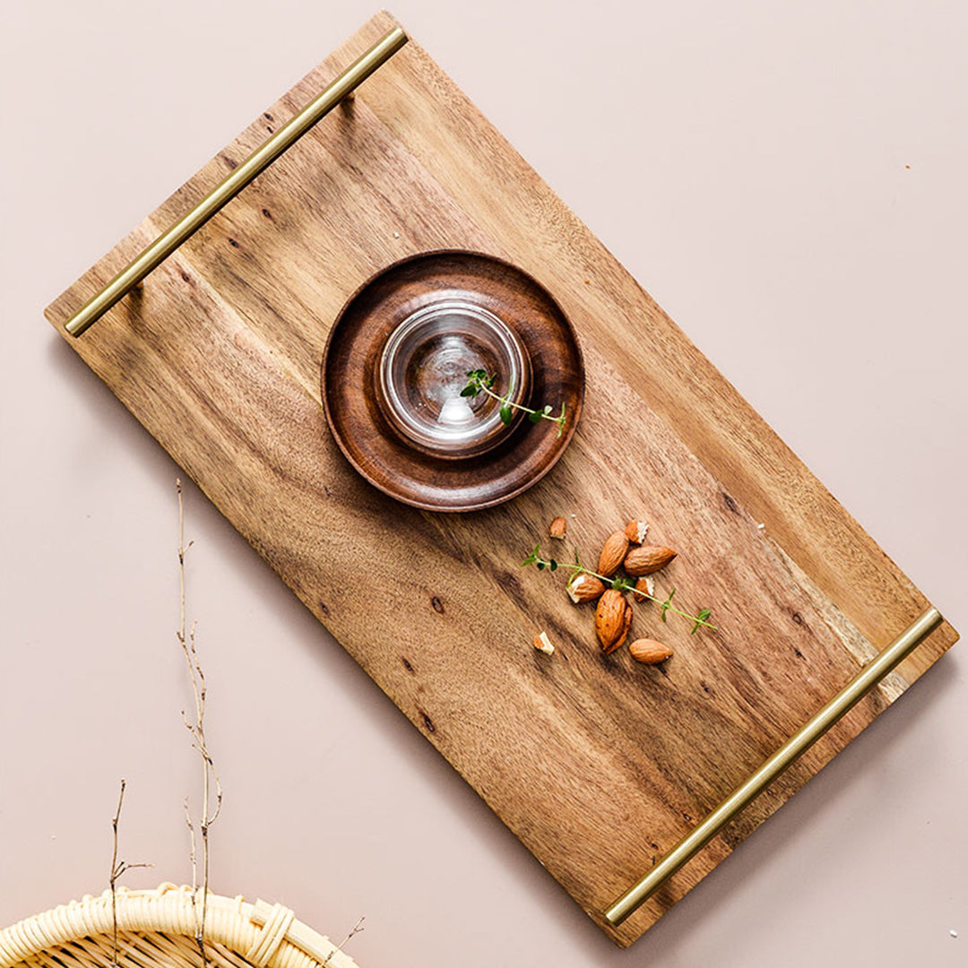 SOGA 36cm Brown Rectangle Wooden Acacia Food Serving Tray Charcuterie Board Centerpiece Home Decor