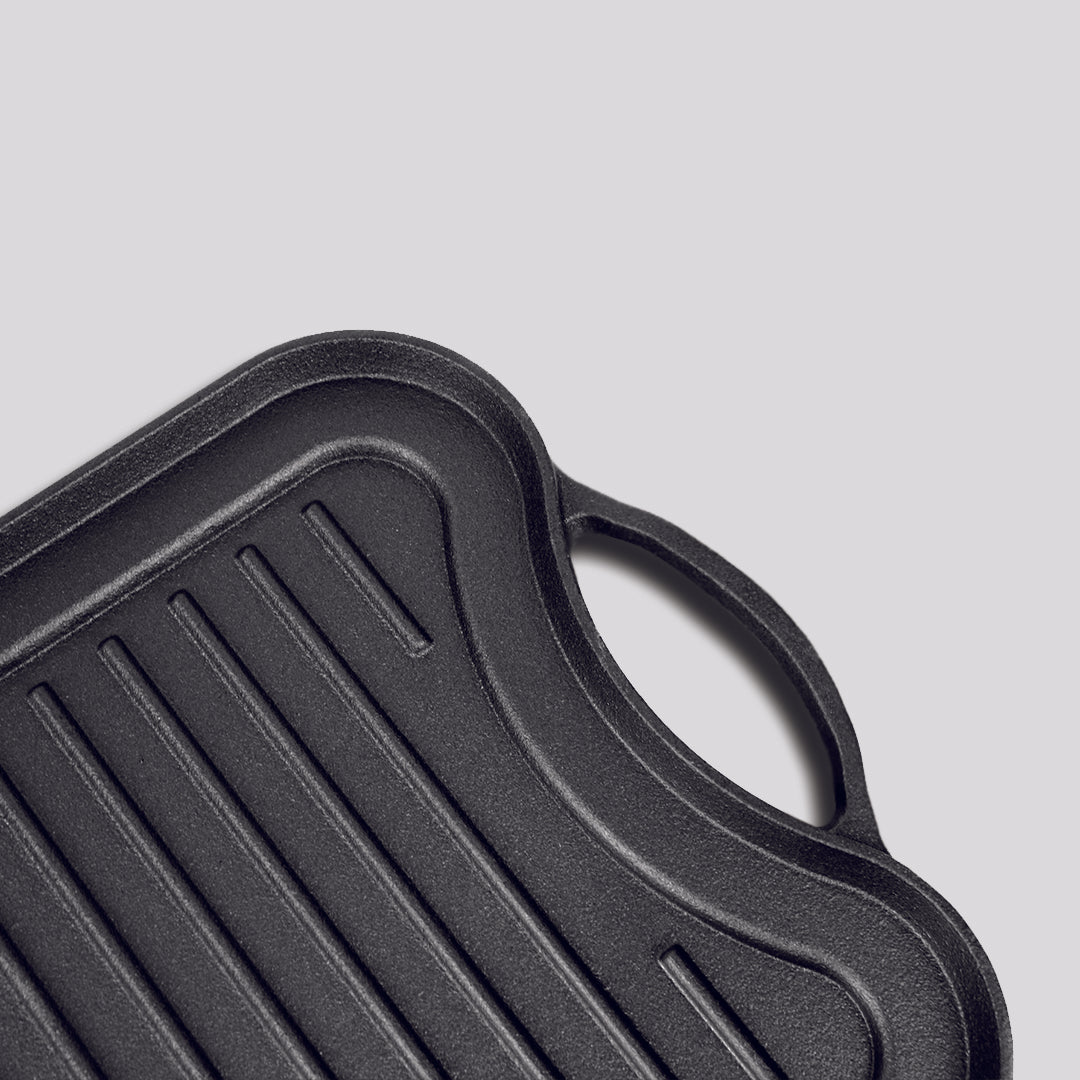 SOGA 50.8cm Cast Iron Ridged Griddle Hot Plate Grill Pan BBQ Stovetop